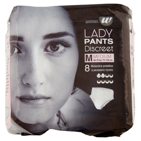 Lady Pants Discreet Medium U! Confronta e Risparmia - 8 Pezzi